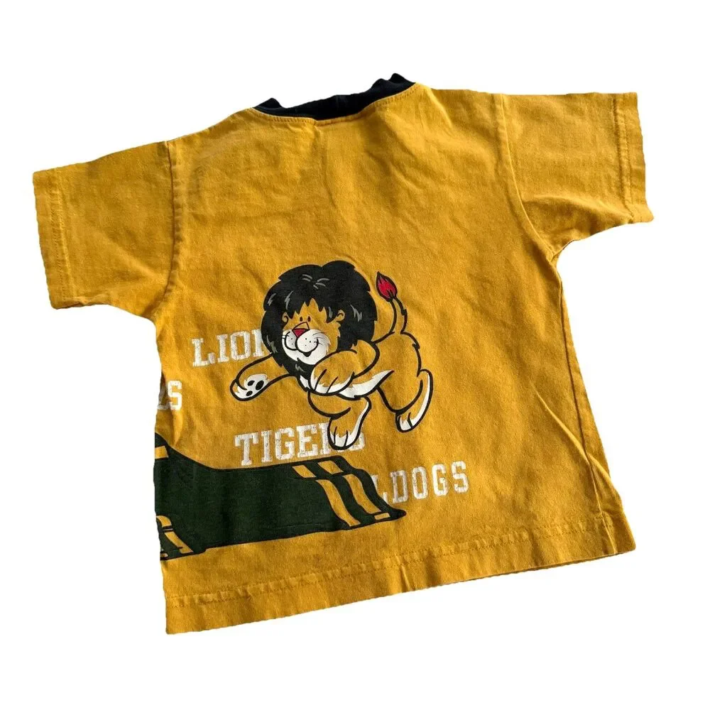 Vintage Y2K Oshkosh Toddler Boy Football Shirt Lion Tiger Bulldog Sz 18M USA